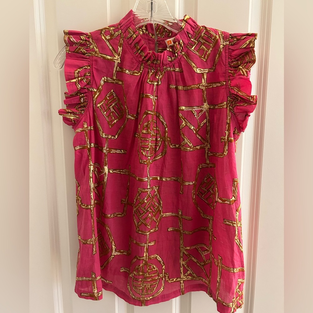 Jude Connelly Pink and Gold Miley Sleeveless Blouse